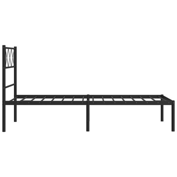 vidaXL Sengeramme i metall med hodegavl svart 90x200 cm