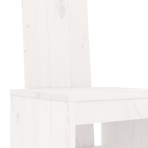 vidaXL Hagebarsett 3 deler hvit heltre furu