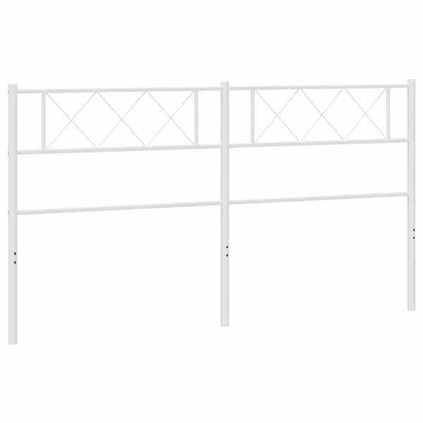 vidaXL Utskiftbar sengegavl i metall hvit 200 cm
