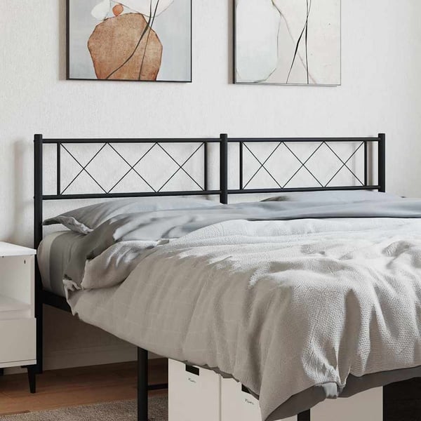 vidaXL Utskiftbar sengegavl i metall svart 120 cm