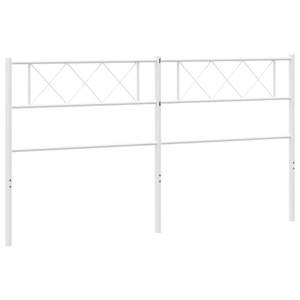 vidaXL Utskiftbar sengegavl i metall hvit 180 cm