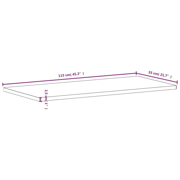 vidaXL Pöytälevy 115x55x2,5 cm täysi pyökki