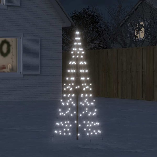 vidaXL LED-juletræ til flagstang 200 LED'er 180 cm koldt hvidt lys