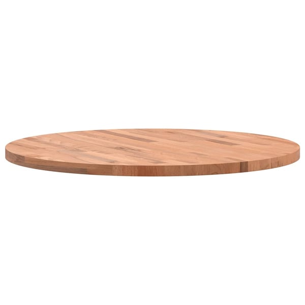 vidaXL Bordplate Ø70x2,5 cm rund heltre bøketre