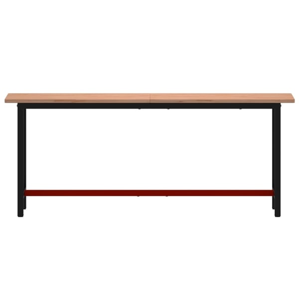 vidaXL Työpenkki 200x55x81,5 cm täysi pyökki ja metalli