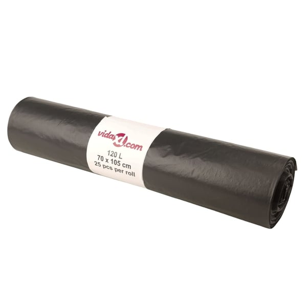 vidaXL affaldsposer 250 stk. 120 l sort