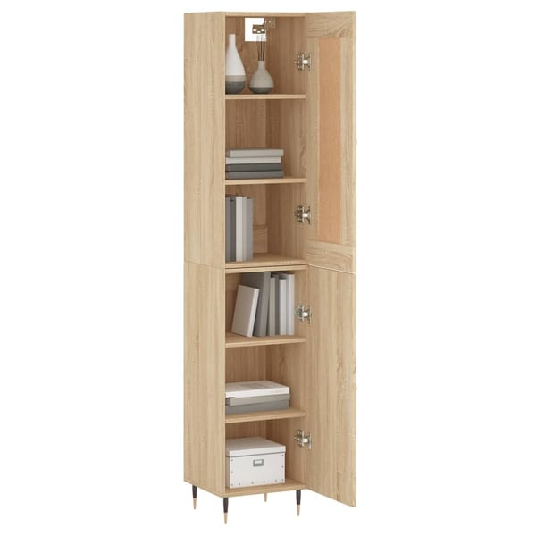 vidaXL Highboard sonoma eik 34,5x34x180 cm konstruert tre