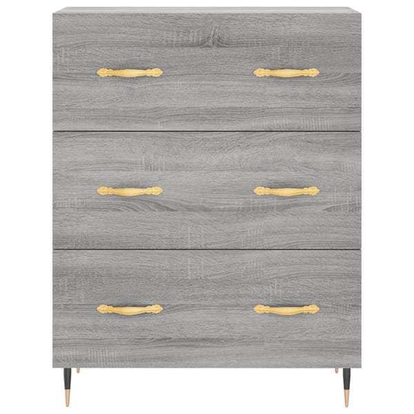 vidaXL højskab 69,5x34x180 cm konstrueret træ grå sonoma-eg