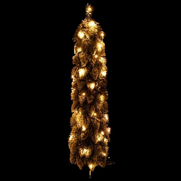 vidaXL kunstigt juletræ med 45 LED'er og sne 90 cm