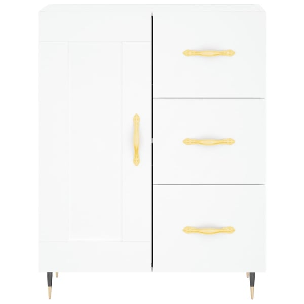vidaXL Highboard hvit 69,5x34x180 cm konstruert tre