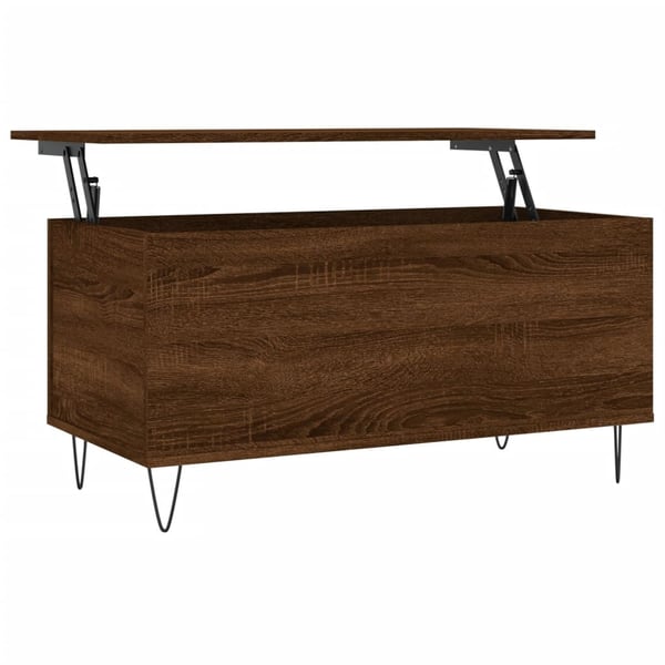 vidaXL Salongbord brun eik 90x44,5x45 cm konstruert tre