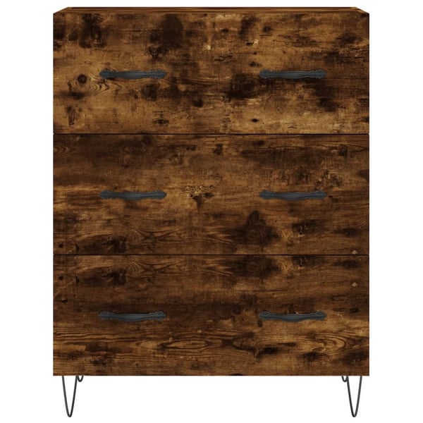 vidaXL Highboard røkt eik 69,5x34x180 cm konstruert tre