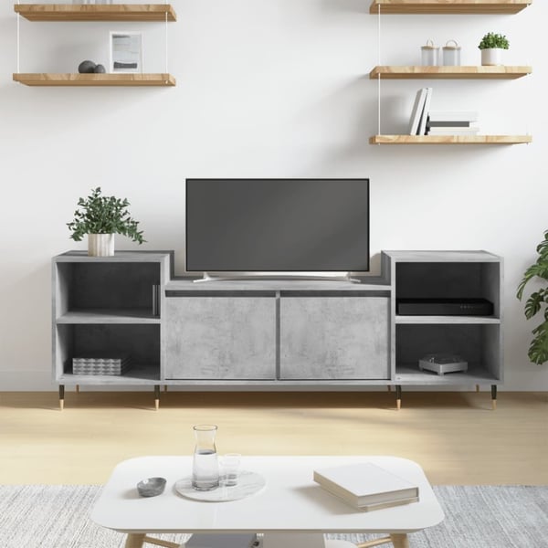 vidaXL TV-benk betonggrå 160x35x55 cm konstruert tre