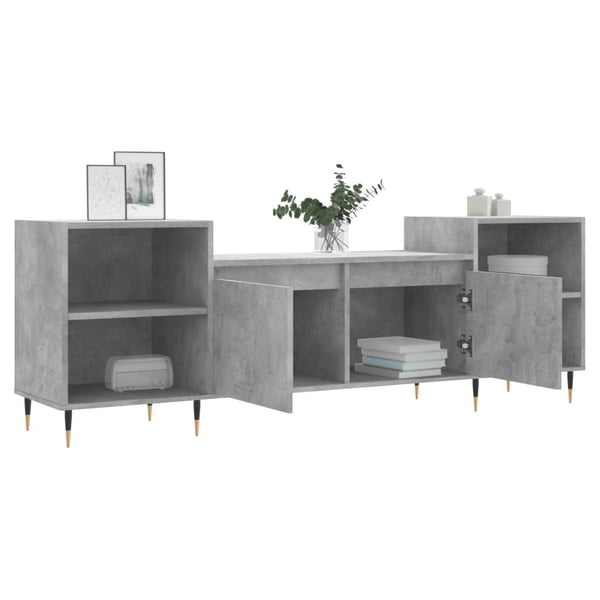 vidaXL TV-taso betoninharmaa 160x35x55 cm tekninen puu