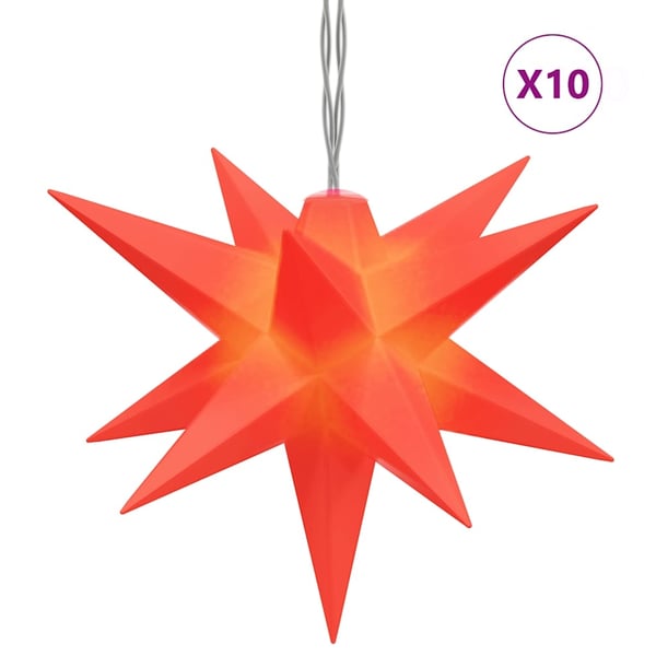 vidaXL Joulun tähtivalo 10 LED-valoa punainen 10 cm