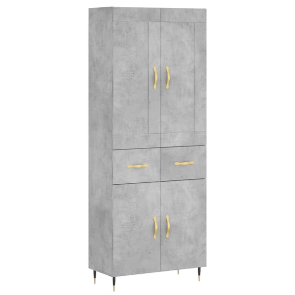 vidaXL Highboard betonggrå 69,5x34x180 cm konstruert tre