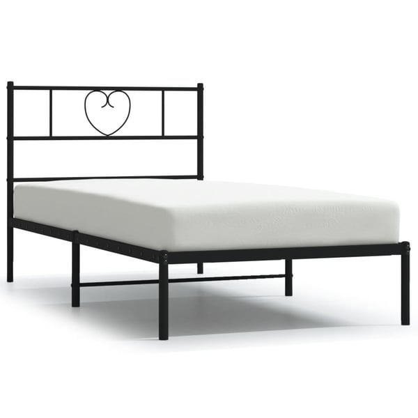 vidaXL Sengeramme i metall med hodegavl svart 100x200 cm