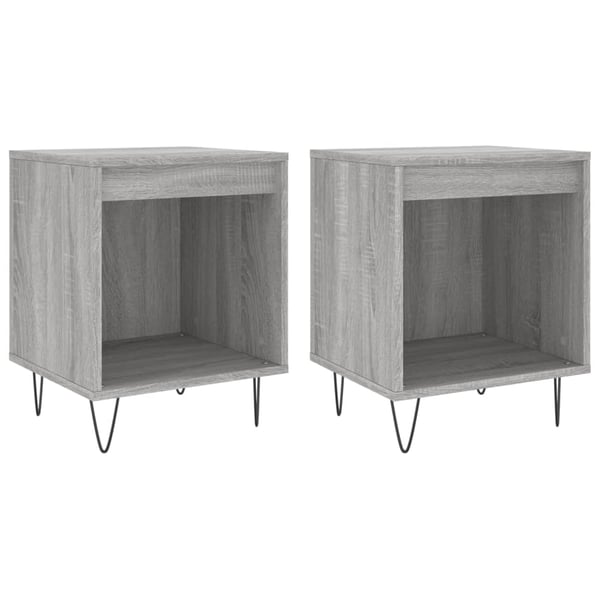 vidaXL Yöpöydät 2 kpl harmaa Sonoma 40x35x50 cm tekninen puu