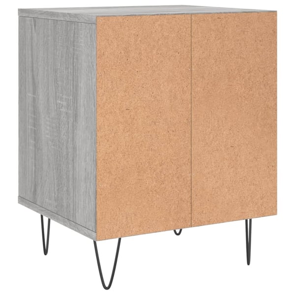 vidaXL sengeborde 2 stk. 40x35x50 cm konstrueret træ grå sonoma-eg