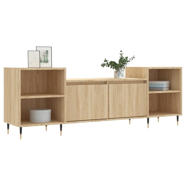 vidaXL tv-bord 160x35x55 cm konstrueret træ sonoma-eg