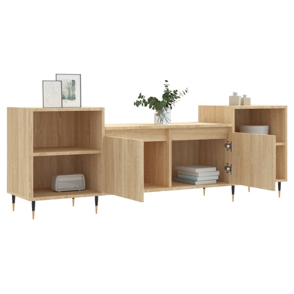 vidaXL tv-bord 160x35x55 cm konstrueret træ sonoma-eg