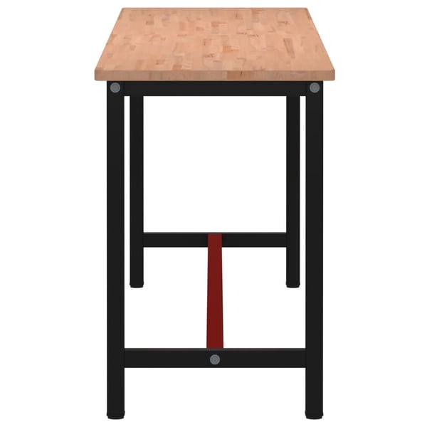 vidaXL Työpenkki 220x55x81,5 cm täysi pyökki ja metalli