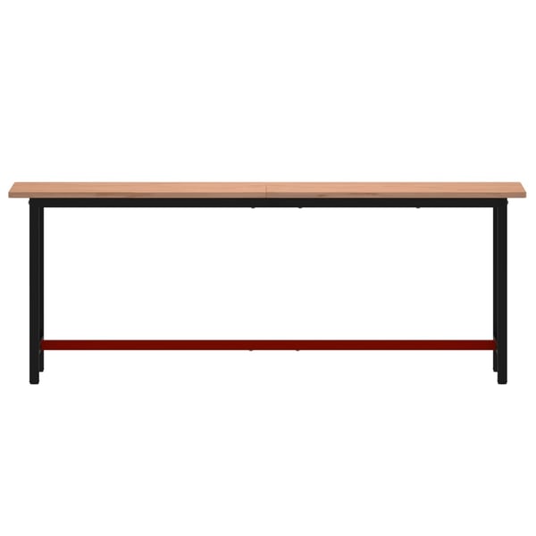vidaXL Työpenkki 220x55x81,5 cm täysi pyökki ja metalli
