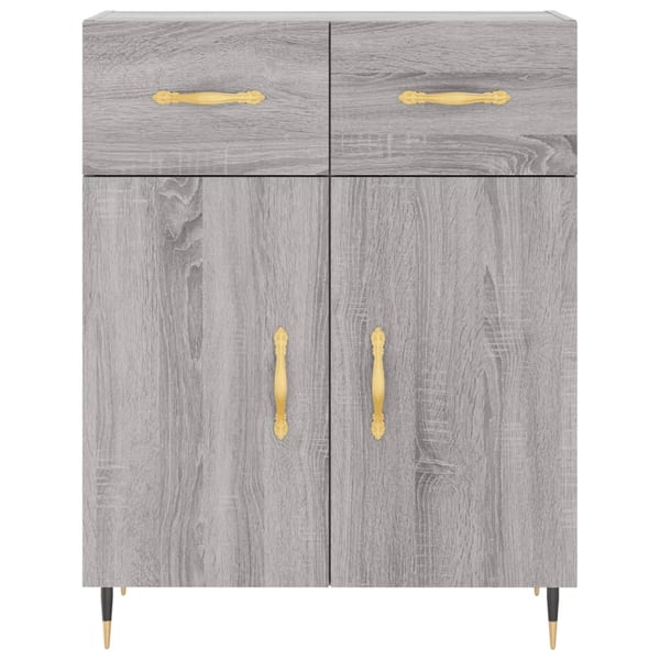 vidaXL Kaappi harmaa Sonoma 69,5x34x180 cm tekninen puu