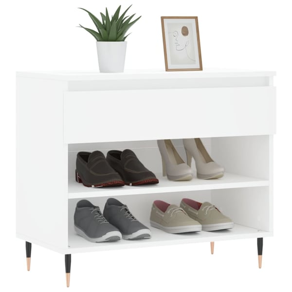 vidaXL skoreol 70x36x60 cm konstrueret træ hvid