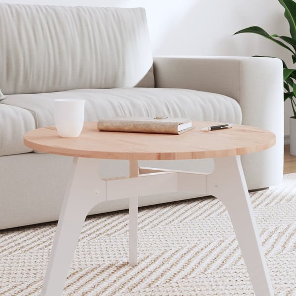 vidaXL Bordplate Ø60x1,5 cm rund heltre bøketre