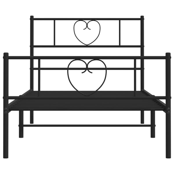 vidaXL Sengeramme i metall med hode- og fotgavl svart 80x200 cm