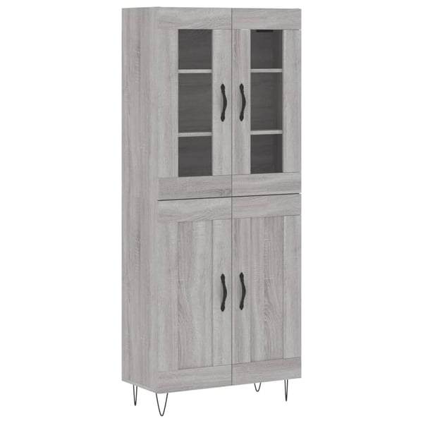 vidaXL Highboard grå sonoma 69,5x34x180 cm konstruert tre