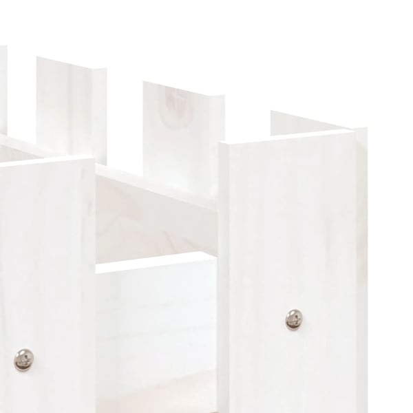 vidaXL Høybed med gjerdedesign hvit 100x50x50 cm heltre furu