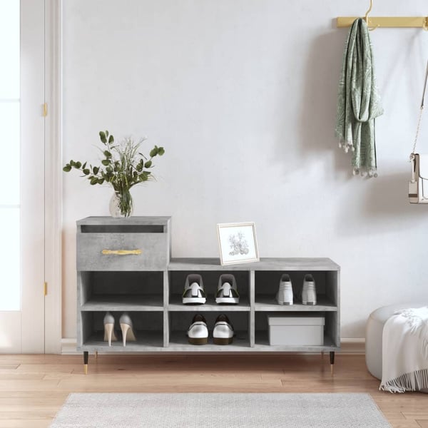 vidaXL skoreol 102x36x60 cm konstrueret træ betongrå