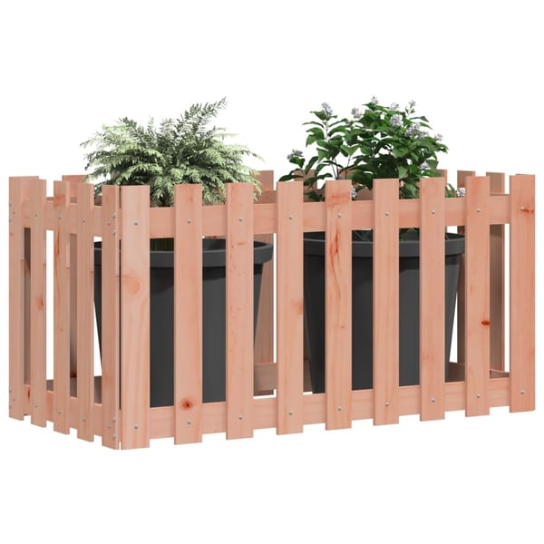 vidaXL Høybed med gjerdedesign 100x50x50 cm heltre douglasgran