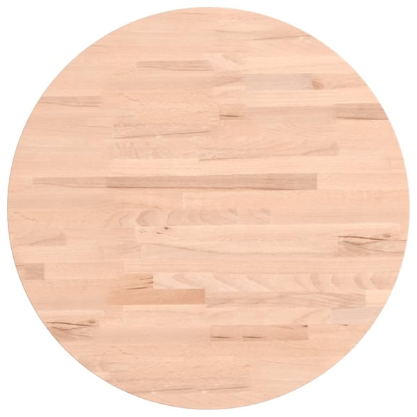 vidaXL Bordplate Ø50x2,5 cm rund heltre bøketre