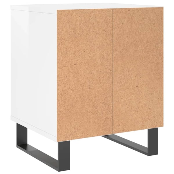 vidaXL sengeskabe 2 stk. 40x35x50 cm konstrueret træ hvid højglans
