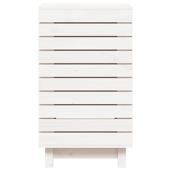vidaXL vasketøjskurv 44x44x76 cm massivt fyrretræ hvid