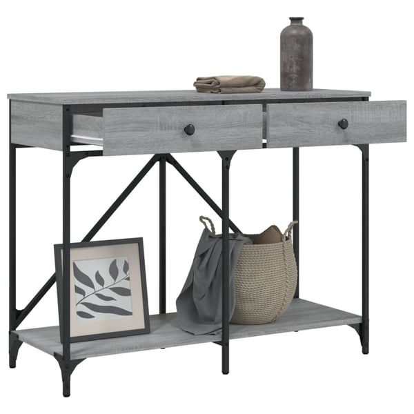 vidaXL Konsollbord grå sonoma 100x39x78,5 cm konstruert tre