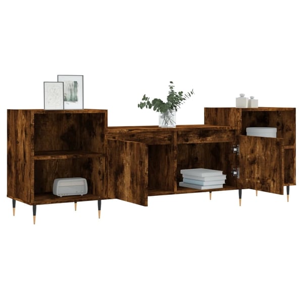 vidaXL TV-benk røkt eik 160x35x55 cm konstruert tre