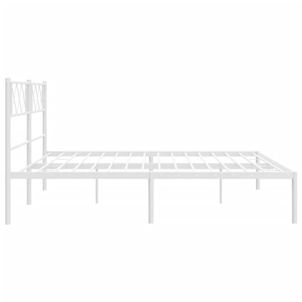 vidaXL Sengeramme i metall med hodegavl hvit 183x213 cm