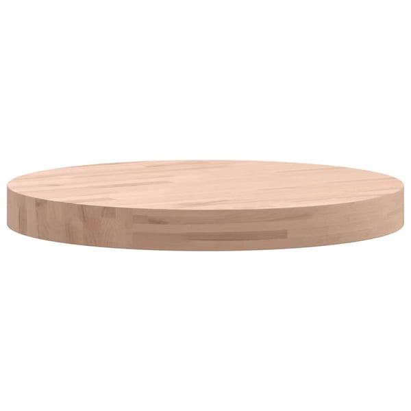 vidaXL Bordplate Ø40x4 cm rund heltre bøketre
