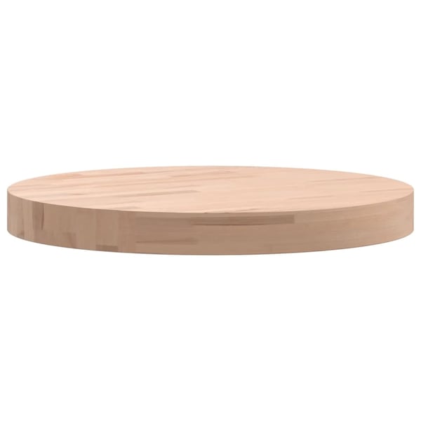 vidaXL Bordplate Ø40x4 cm rund heltre bøketre