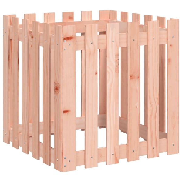vidaXL Plantekasse med gjerdedesign 60x60x60 cm heltre douglasgran