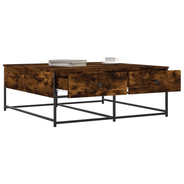 vidaXL Salongbord røkt eik 100x99x40 cm konstruert tre