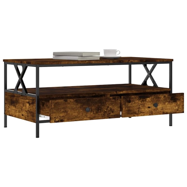 vidaXL Salongbord røkt eik 100x51x45 cm konstruert tre