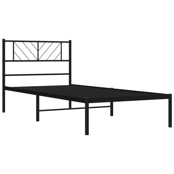 vidaXL Sengeramme i metall med hodegavl svart 107x203 cm