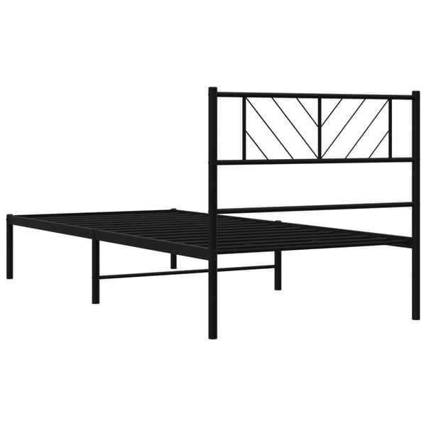 vidaXL Sengeramme i metall med hodegavl svart 107x203 cm