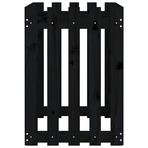 vidaXL Høybed med gjerdedesign svart 100x50x70 cm heltre furu