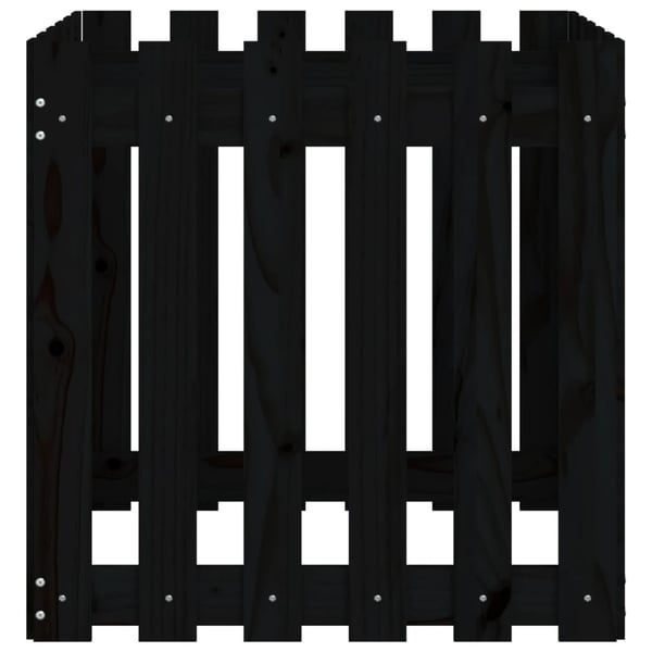vidaXL Plantekasse med gjerdedesign svart 60x60x60 cm heltre furu